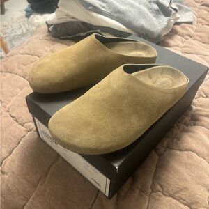 Crosby Taupe Suede Slip-On Clogs